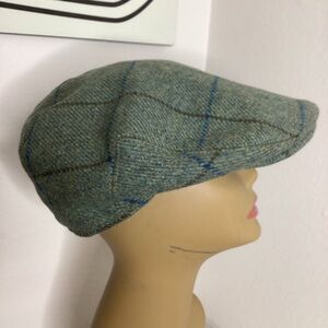Vintage FailsWorth Wool Plaid Gamekeeper Flat Hat 7 1/2
